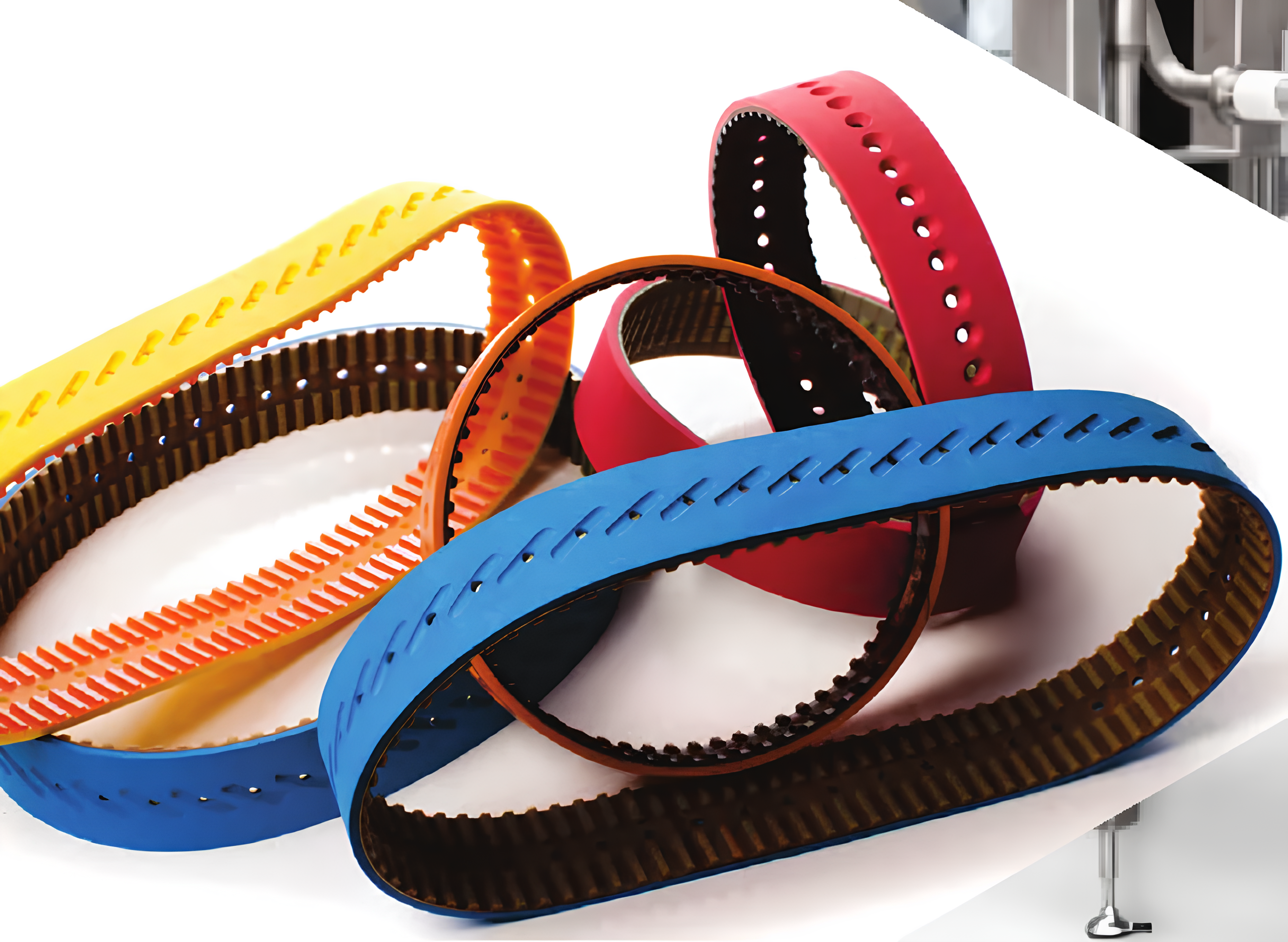 An industrial belt range that covers transmission, conveying, and custom machine requirements.